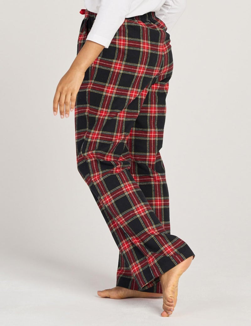 LAPASA Women's Flannel Pajama Pants Plaid 100% Cotton Pajamas Pants M, Black&Red Plaid - Image 3