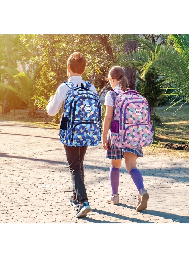 HI-FINE Rolling Backpack for Boys Girls Trolley School Bag Wheels Backpack Luggage Waterproof Climbing Stairs (Blue with Six Wheels) - Image 2