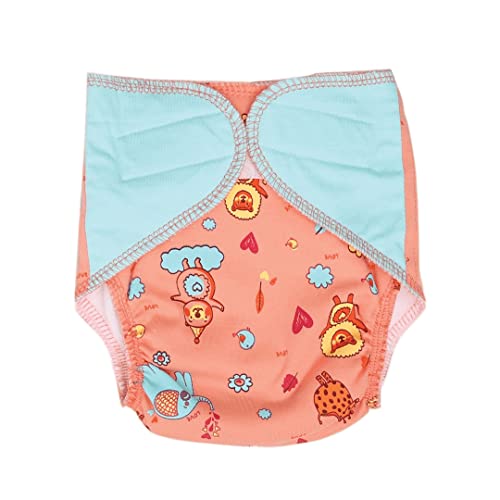 A Toddler Thing Ultra Nappies | Organic Cotton | Reusable & Washable Padded Nappy | Cloth Nappies for Babies | Day & Night Use | Fits 6-12 Month Baby | Adjustable Diapers | Pink | Lovely Animals - Image 1
