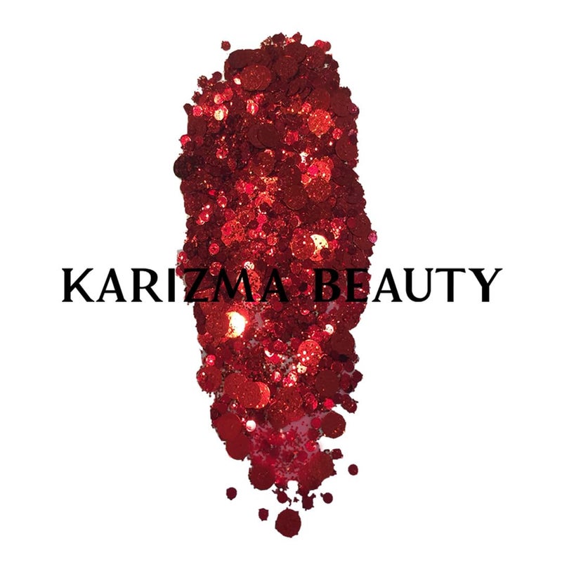 KARIZMA كاريزما فامب جلتر. 10 جرام جلتر وجه متكتل، جلتر شعر، جلتر عين وجلتر جسم أحمر للنساء. جلتر ريف، ملحقات مهرجان، مكياج جلتر تجميلي. - Image 4