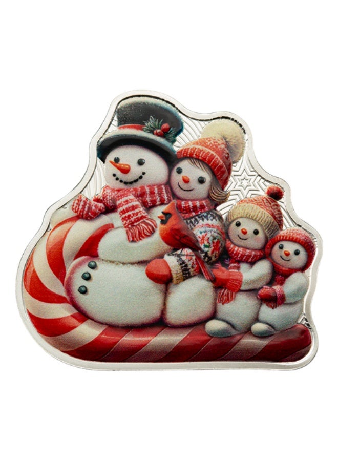 PAMP Snowman Sleigh Ride Silver Coin with Color - Image 1