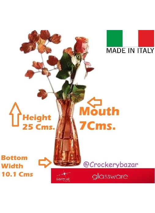 Bormioli Rocco Bormioli Rocco Glass Vase 25 Cms 1 Pc, Ypsilon Caraffa Orange Color | Tall Vase  - Image 4