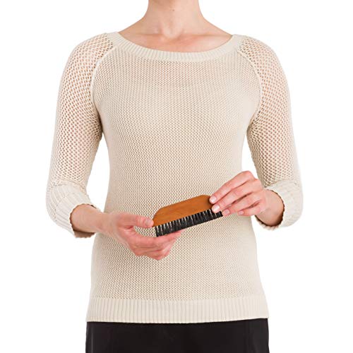 Redecker Natural Pig Bristle Pocket Clothes Brush with Oiled Pearwood Handle, 5-1/2 inches, Versatile Compact Hand Brush Removes Lint, Pilling and Debris from Garments, Made in Germany - Image 3