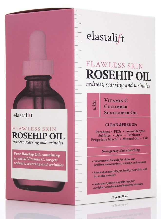 Elastalift Rosehip Oil for face with Vitamin C and Cucumber. Pure Rosehip face oil helps with Wrinkles, Scarring, and Redness for a brighter skin complexion. 1.8 Fl Oz - Image 5