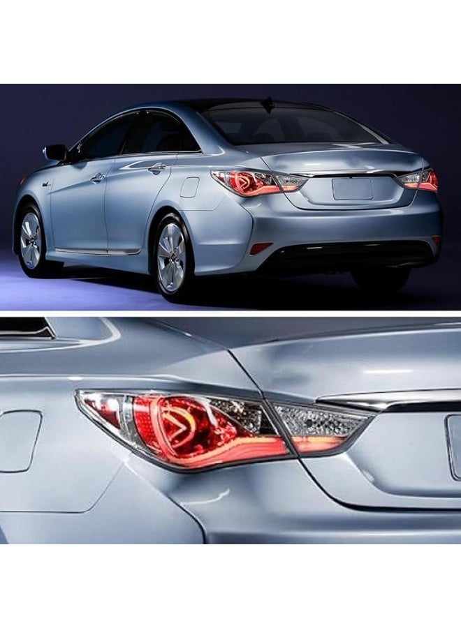 LED DRL Tail Light Assembly Fit For Sonata 2011-2014 Black Housing Red Lens Driver and Passenger Side - Image 4