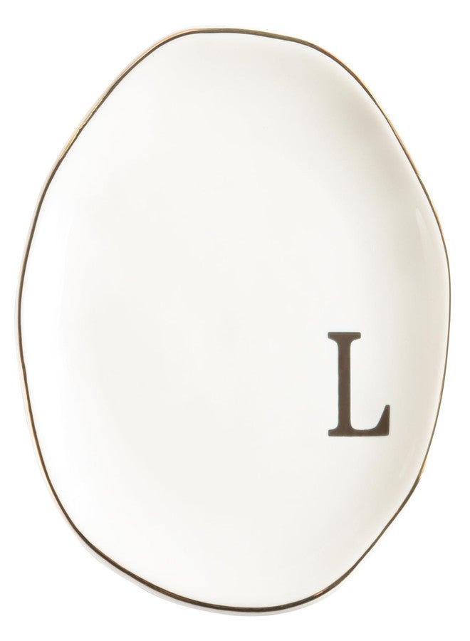 Yoqanr Ceramic Jewelry Tray Ring Dish Personalized A-Monogrammed Engagement Wedding Gifts, for Birthday Mother's Day for Women, Ceramic White 4.75"" (L) - Image 2