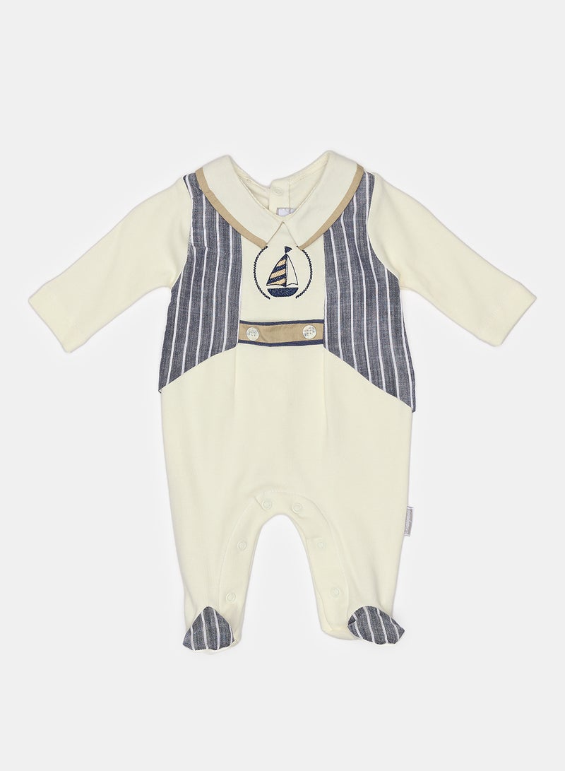 Babydola Baby Boys Fancy Footed Jumpsuit  - Image 1