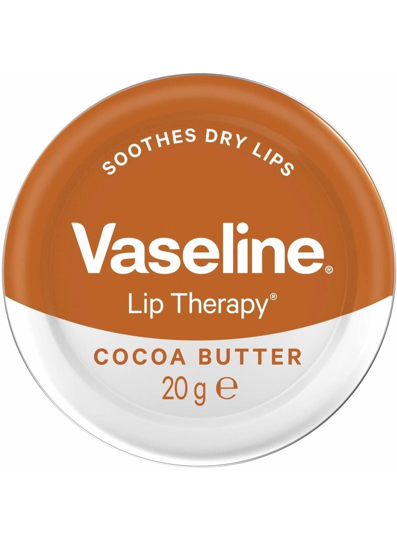 Vaseline Lip Therapy Cocoa Butter – Moisturizing Lip Balm for Dry Lips – 20g Tin - Image 1