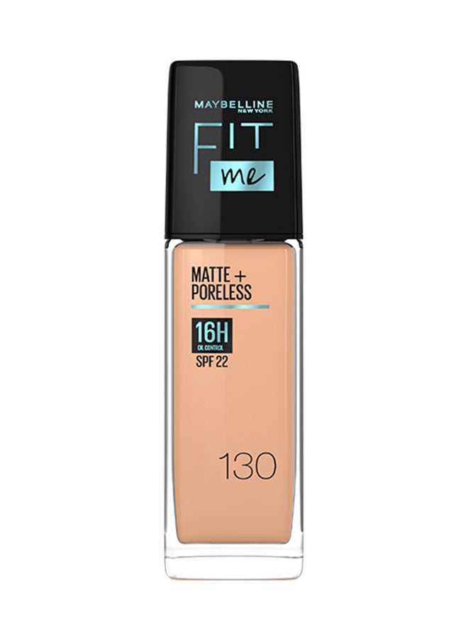 MAYBELLINE NEW YORK - Fit Me Matte & Poreless Foundation 16H Oil Control with SPF 22 - 130 Packaging may vary - Image 1