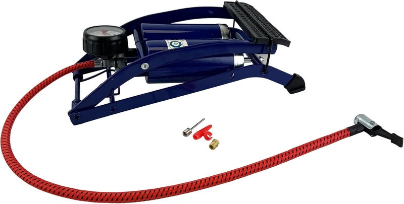 Sakura Twin Cylinder Foot Pump PG270 TWN with Pressure Gauge and 52 cm Hose - Image 1