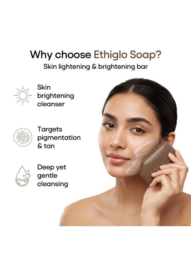 Ethiglo Deep Cleansing Soap for All Skin Types | Helps Reduce Acne Scars, Dullness, Tanning & Pigmentation | Leaves Skin Soft & Smooth | Pack of 3 (75g) - Image 3
