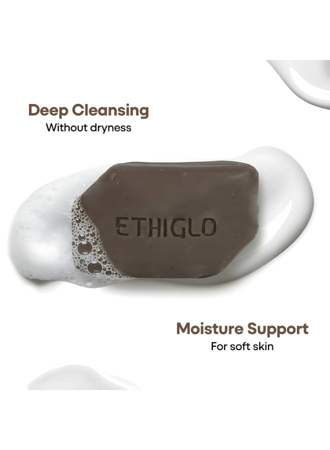 Ethiglo Deep Cleansing Soap for All Skin Types | Helps Reduce Acne Scars, Dullness, Tanning & Pigmentation | Leaves Skin Soft & Smooth | Pack of 3 (75g) - Image 5