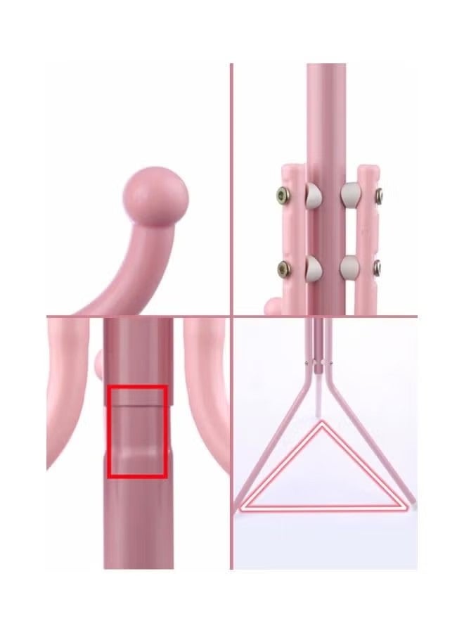 Beauenty Multi-Functional Metal Coat Rack Pink 175x43centimeter - Image 4