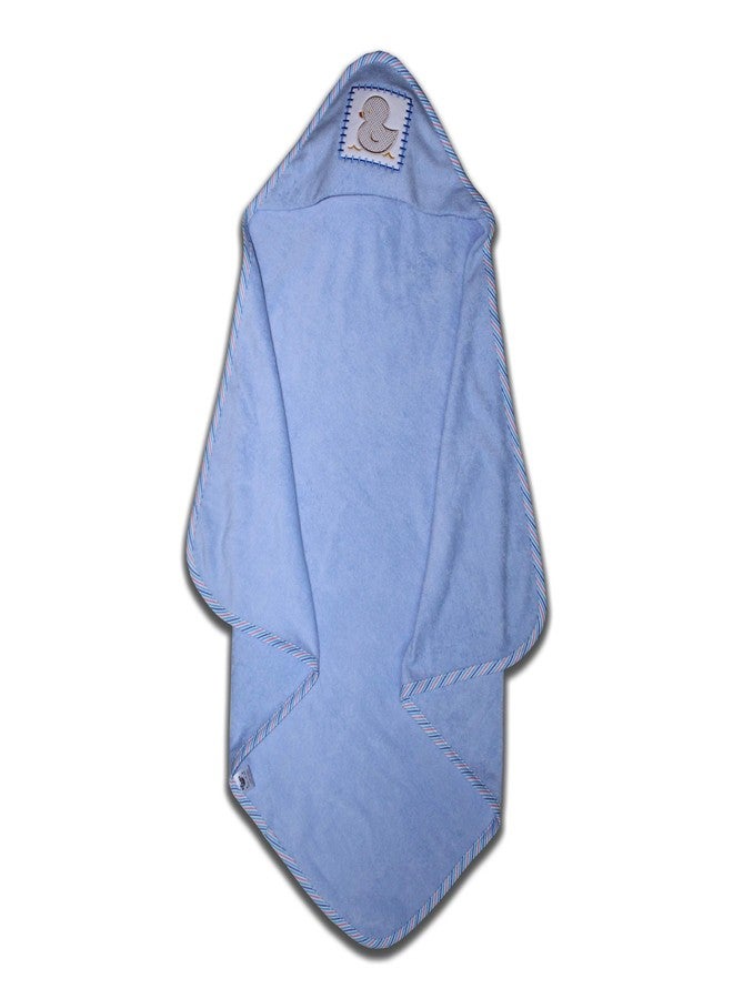 Cradle Togs Blue Hooded Towel | Both Side Terry Cloth | 100% cotton | Ultra Soft | 0-12 months (Blue) - Image 1