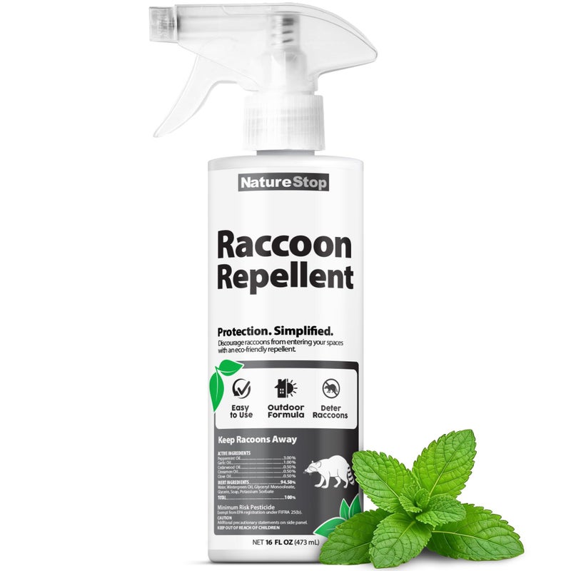 NatureStop Raccoon Repellent Spray, Long-Lasting Repellent for Outdoor Use, 16 oz (475mL) - Image 1