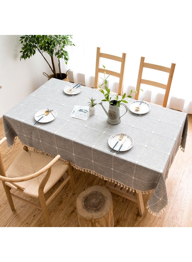 NIBEMINENT 1-Piece Table Cloth Set Grey/White - Image 1