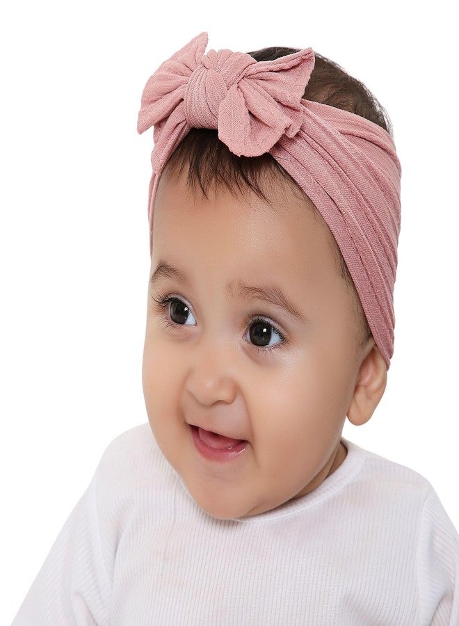 Arendelle Pure Cotton Headband with Big Bow in Rose Pink for Babies (0-2 Years) [AHA405] - Image 1