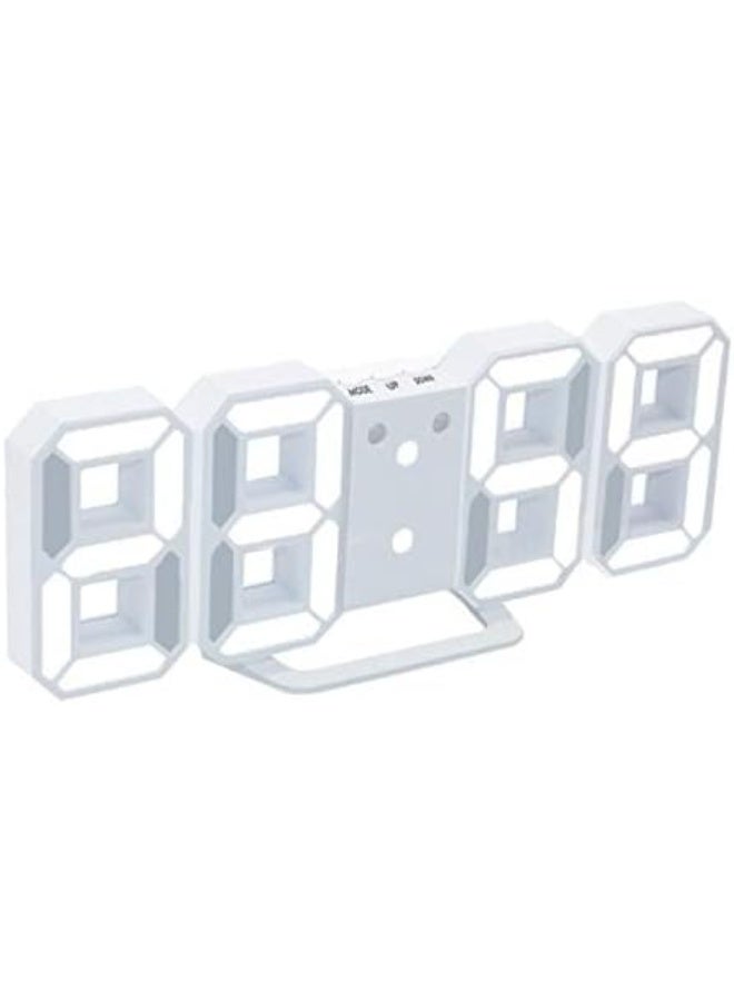 ساعات الحائط - ساعة حائط رقمية ثلاثية الأبعاد LED حديثة للطاولة والمكتب وساعة منبه ومصباح إضاءة ليلية - Image 4