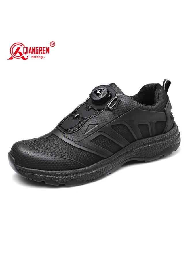 Strongman Qiangren 3515 Rotating Buckle Outdoor Casual Shoes, Popcorn Sports Running Training Men's Shoes, Jds73x, Black, Size 38 - Image 1