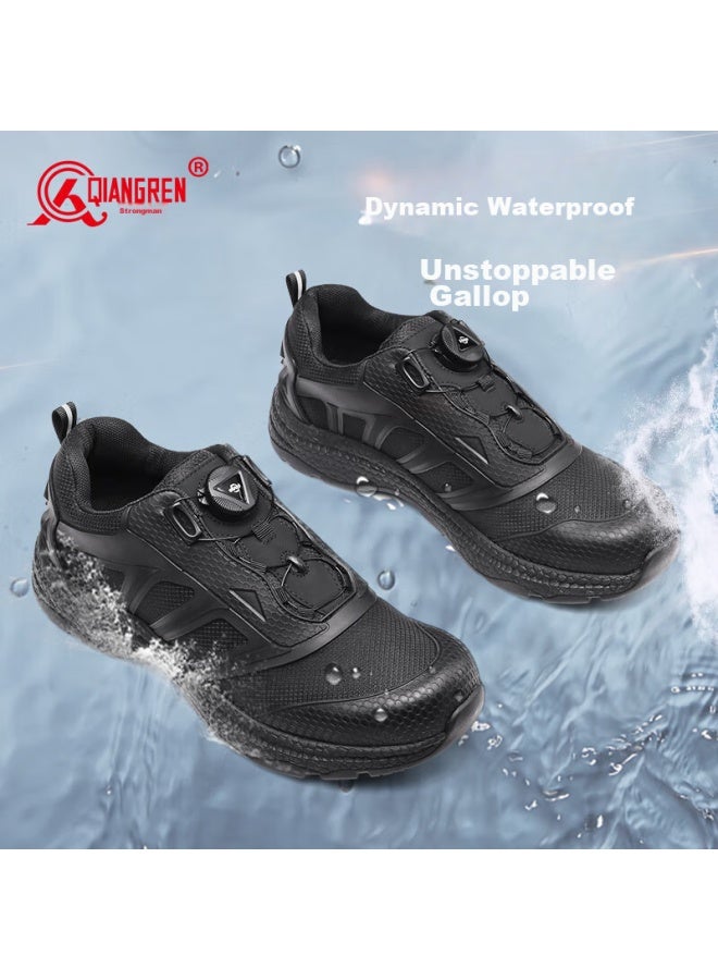 Strongman Qiangren 3515 Rotating Buckle Outdoor Casual Shoes, Popcorn Sports Running Training Men's Shoes, Jds73x, Black, Size 38 - Image 5