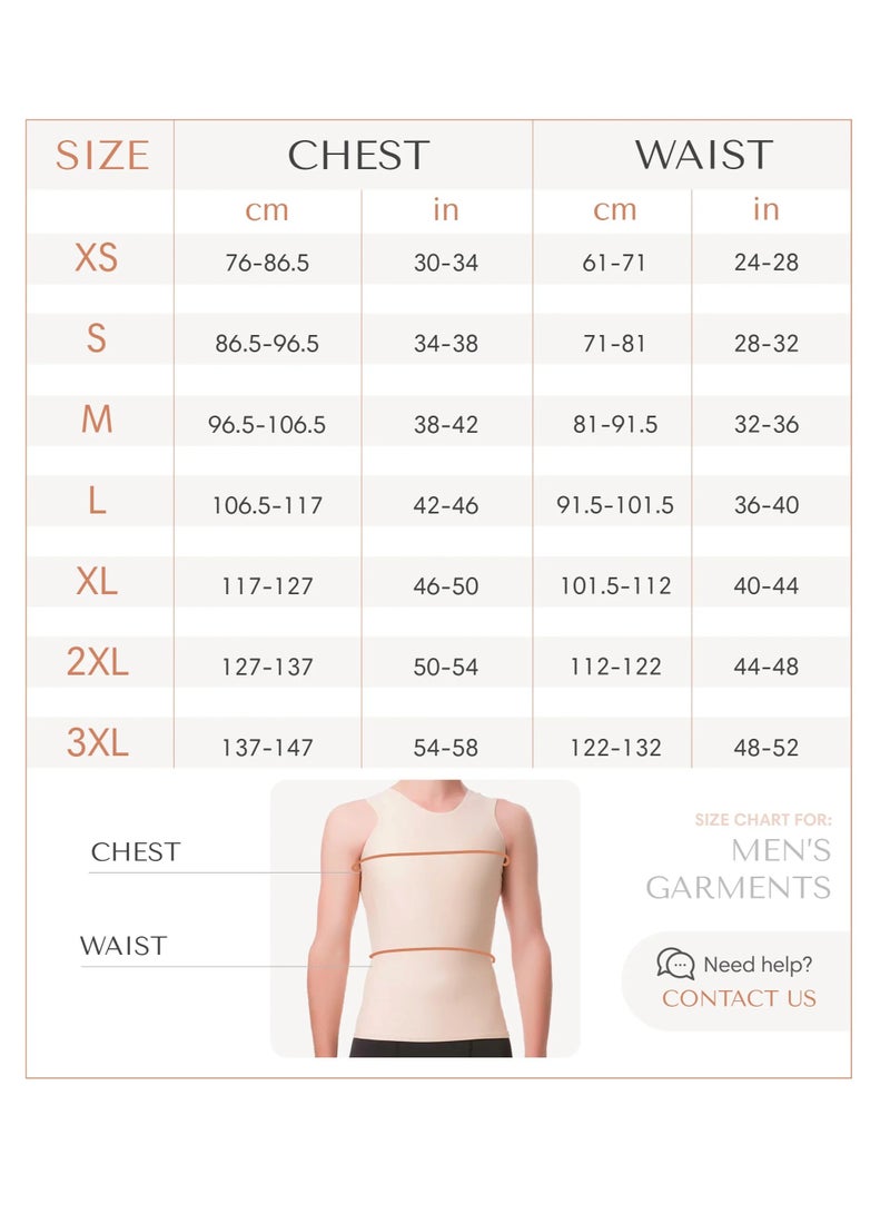 ISAVELA USA Medical Men Full Body Compression garment Below Knee Length with Zipper (MG02BK)Liposuction (- Tummy Tuck (Abdominoplasty) - Hernia Surgery - Image 5
