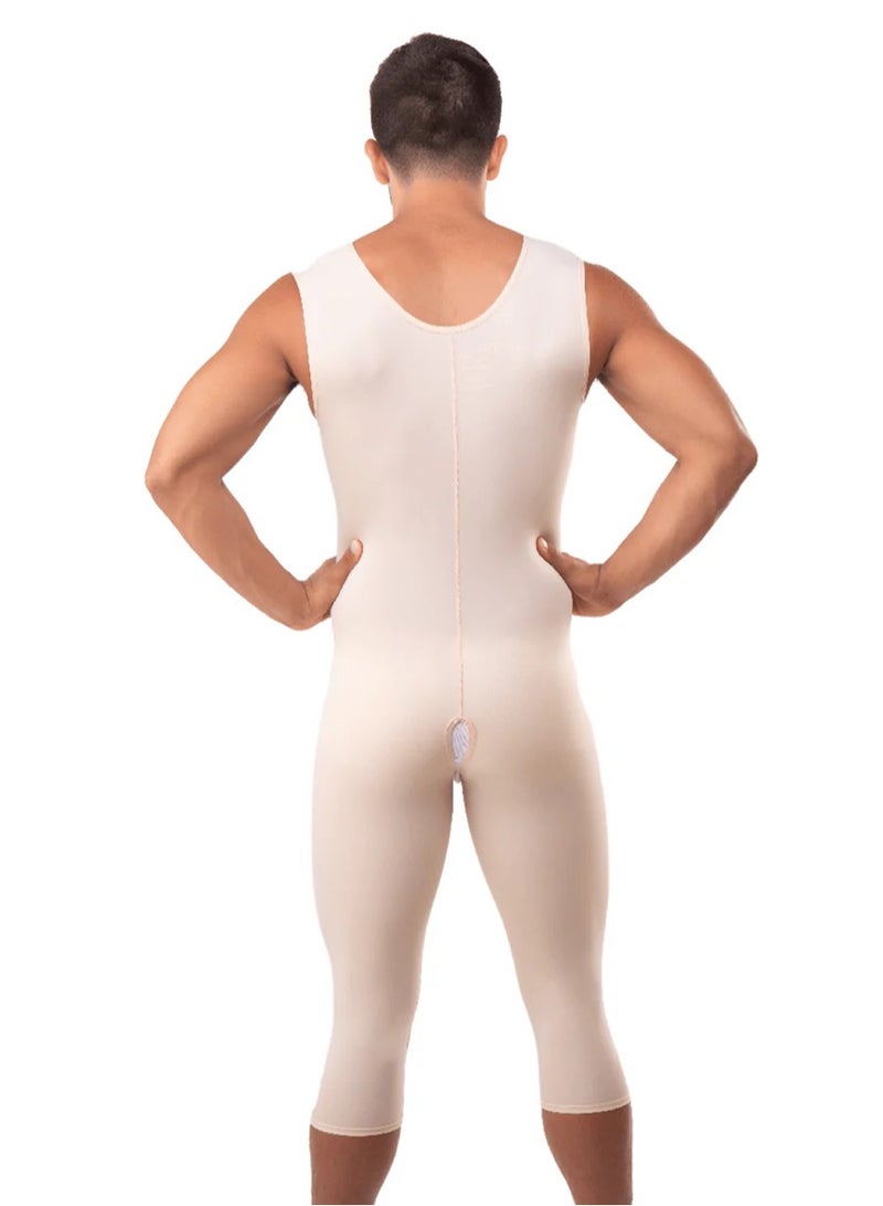 ISAVELA USA Medical Men Full Body Compression garment Below Knee Length with Zipper (MG02BK)Liposuction (- Tummy Tuck (Abdominoplasty) - Hernia Surgery - Image 2