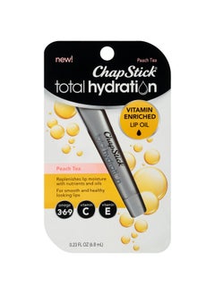 chapstick Total Hydration Vitamin Enriched Lip Oil Non Tinted Vitamin C Vitamin E Contains Omega 3 6 9 Peach Tea Flavor 0.23 Fl Oz (Pack Of 1)  - Image 1