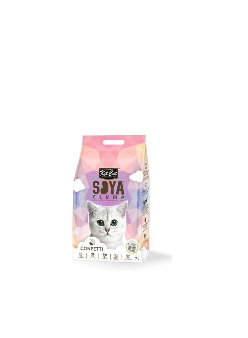 Kit Cat SoyaClump Soyabean Litter 7L - CONFETTI