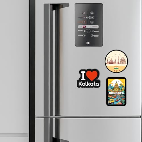 Giftplease Kolkata City Fridge Magnets- Set of 3 | Travel Souvenir | Refrigerator Magnet | Gifts | Decorative Items for Kitchen Fridge Magnets Set | Multicolor (FM_63) - Image 4