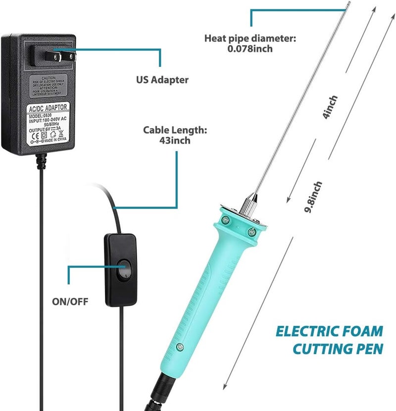 Jhua Foam Cutter, Hot Wire Knife Foam Cutter Electric Styrofoam Cutting Tool, 15W Foam Board Cutter with 4 inch Cutting Machine Pen for Styrofoam Foam Cutting, Arts, Crafts DIY - Image 1