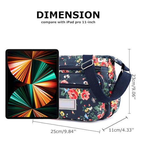 LassZone Women's Crossbody Bag Multi-Pocket Ladies Travel Purse Totes Handbag Casual Shoulder Bags Multi-pocket Messenger Bag for Shopping Work Daily Use - Image 2