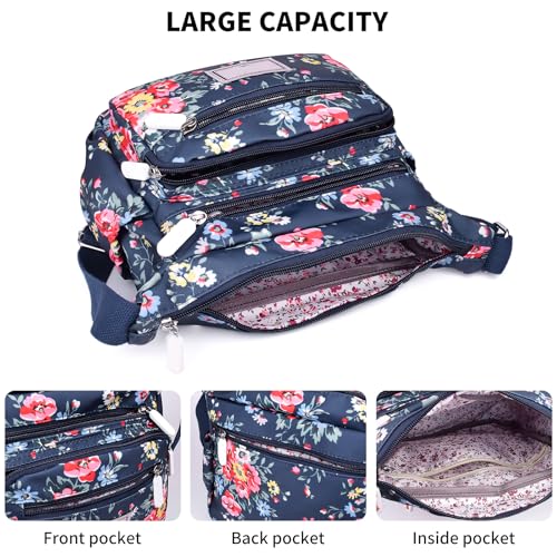 LassZone Women's Crossbody Bag Multi-Pocket Ladies Travel Purse Totes Handbag Casual Shoulder Bags Multi-pocket Messenger Bag for Shopping Work Daily Use - Image 4