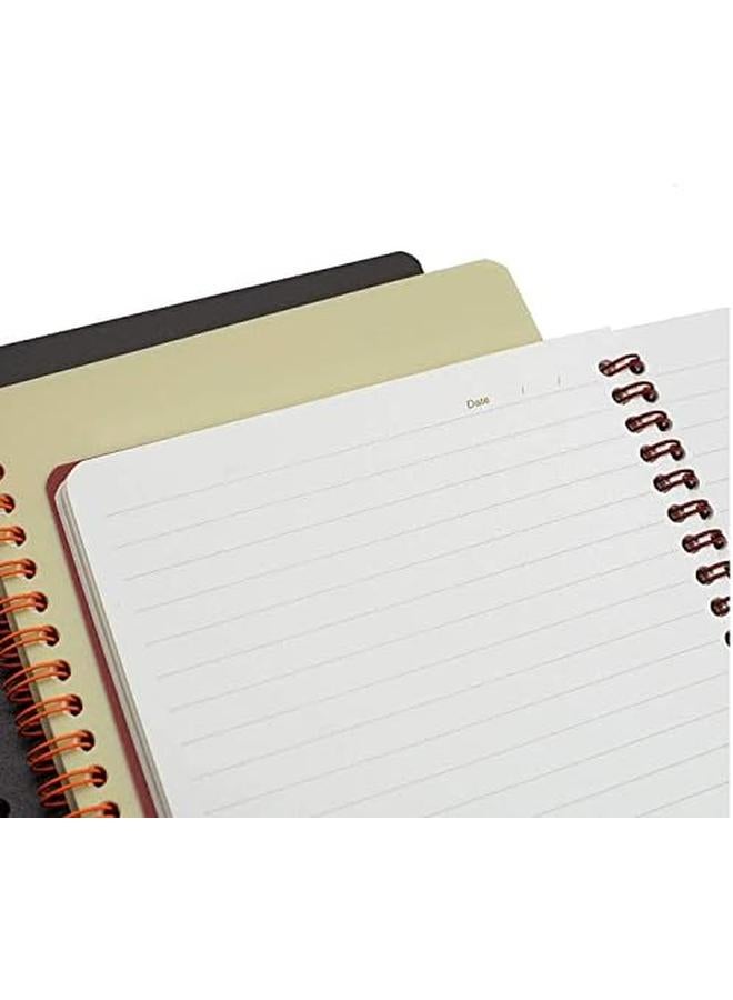 KASTWAVE Spiral Notebooks 4 Pack 4 Subject College Ruled Paper A5 8.3X5.9Inch Thick Plastic Hardcover 80 Sheets For Study And Notes Red Brown Green Beige - Image 4