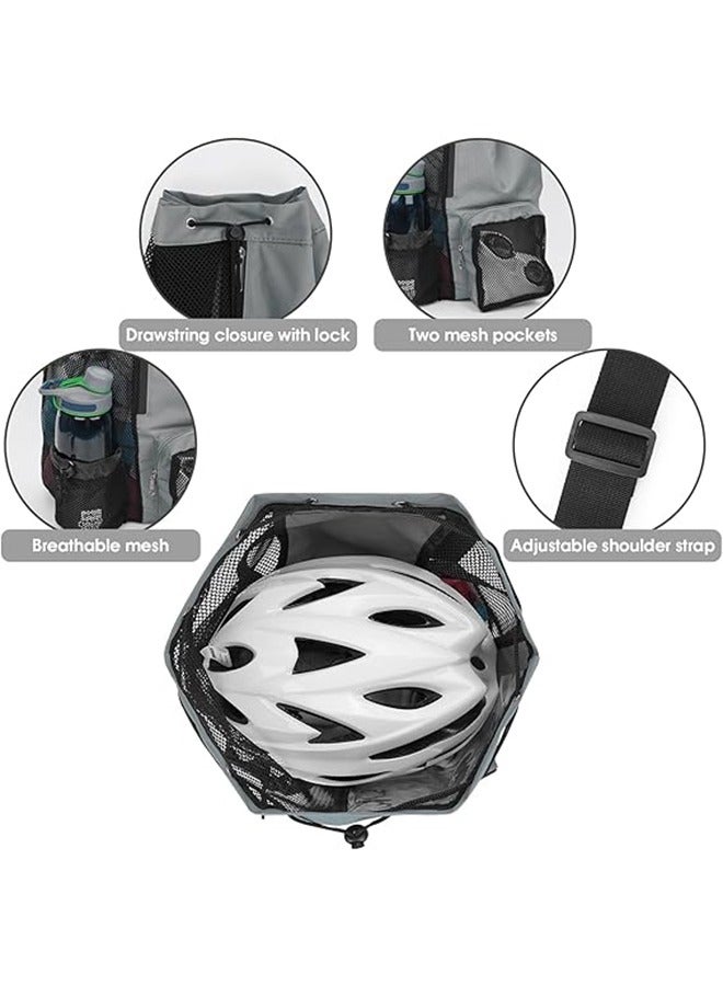 هاي هونور حقيبة سباحة شبكية برباط مع جيب للرطوبة، حقيبة ظهر للشاطئ للسباحة والجيم ومعدات التمرين - Image 4