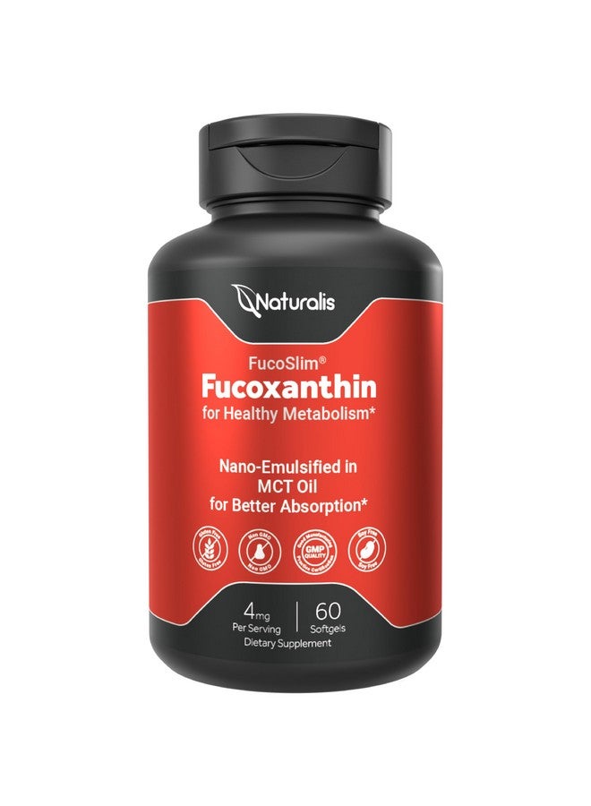 Naturalis ناتوراليس نيوزيلندا فوكوزانثين (4 ملغ) | مصنوع من فوكوسليم® | خالي من الكائنات المعدلة وراثيًا، الصويا والجلوتين | 60 كبسولة لينة (إمداد لمدة شهرين) - Image 1