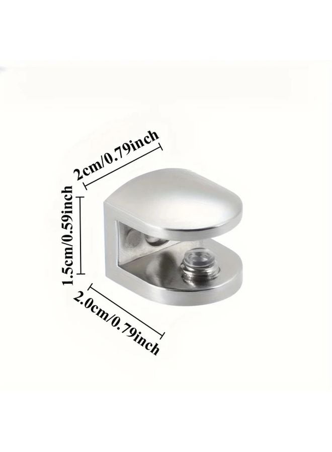 2pcs Silvery Adjustable Metal Glass Holder Clips Heavy Duty Rust Resistant - Image 5