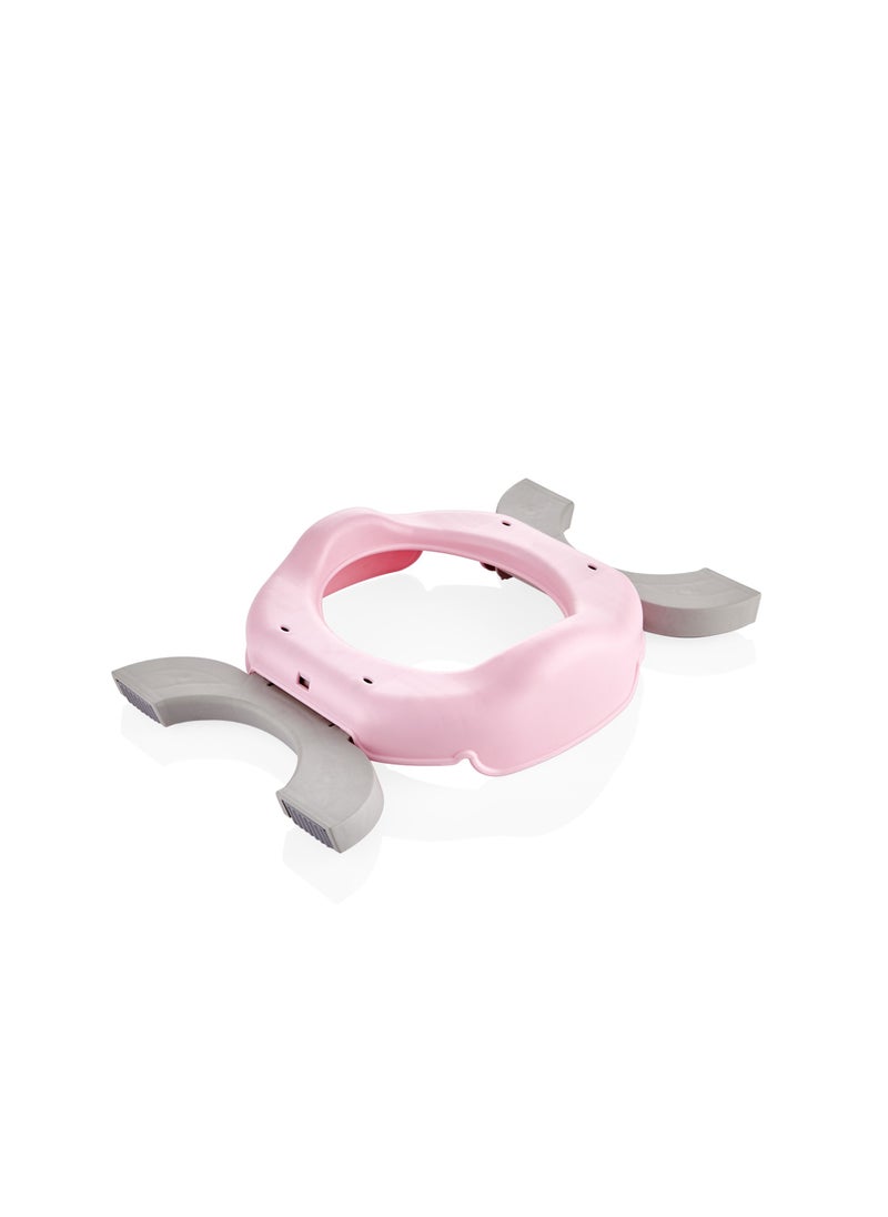 BabyJem Babyjem Portable Baby Potty Seat, 1+ Year, Pink - Easy-Opening, Non-Slip Feet, Super Absorbent, Disposable Bags, Hygienic Area - Padded Bag & Double-Stage Opening Feet  - Image 2