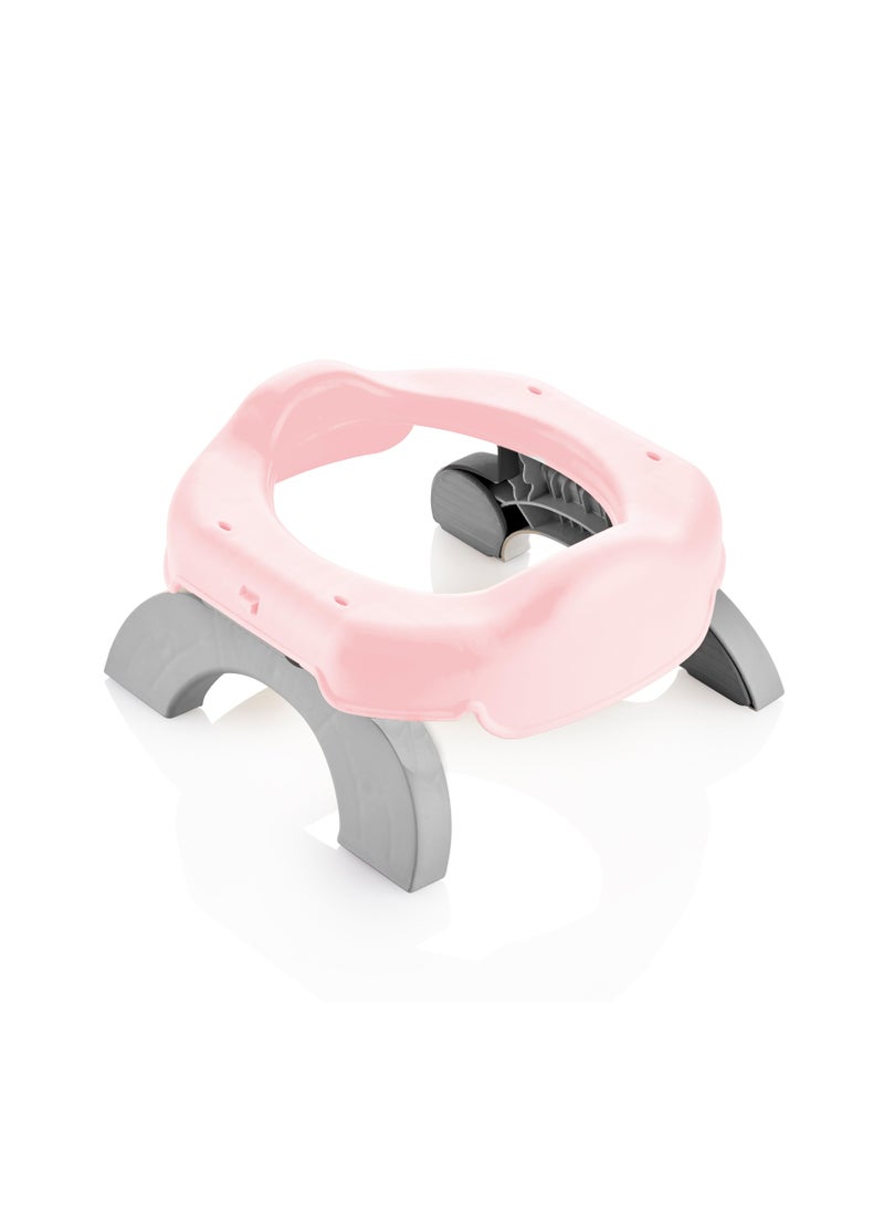 BabyJem Babyjem Portable Baby Potty Seat, 1+ Year, Pink - Easy-Opening, Non-Slip Feet, Super Absorbent, Disposable Bags, Hygienic Area - Padded Bag & Double-Stage Opening Feet  - Image 1