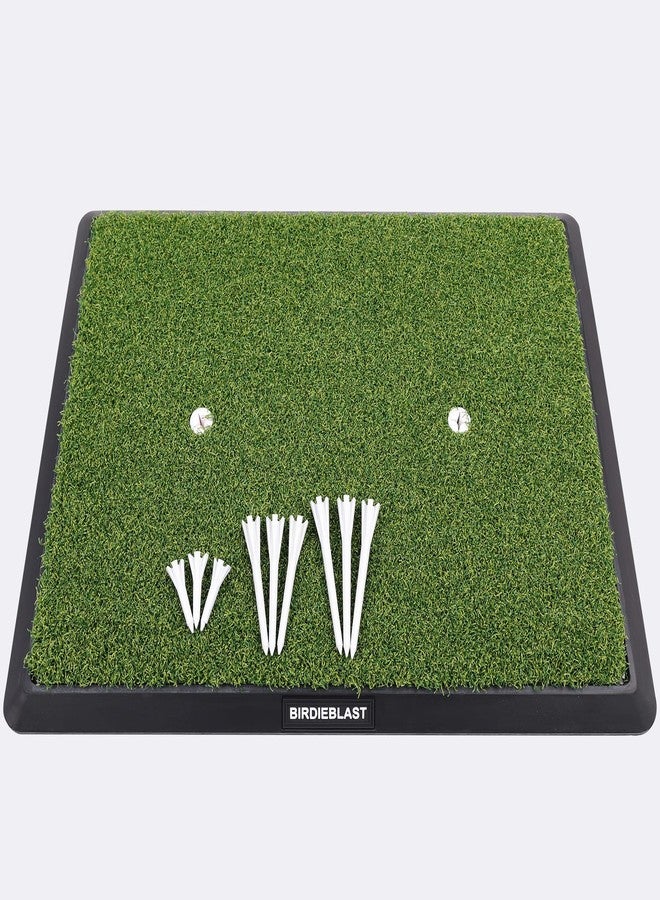 BIRDIEBLAST Turf Golf Mat Includes Rubber Tees & 10 Plastic Tees, Foldable Golf Hitting Mat with Eva Padding, Golf Mats Practice Outdoor and Indoor Training - Image 1
