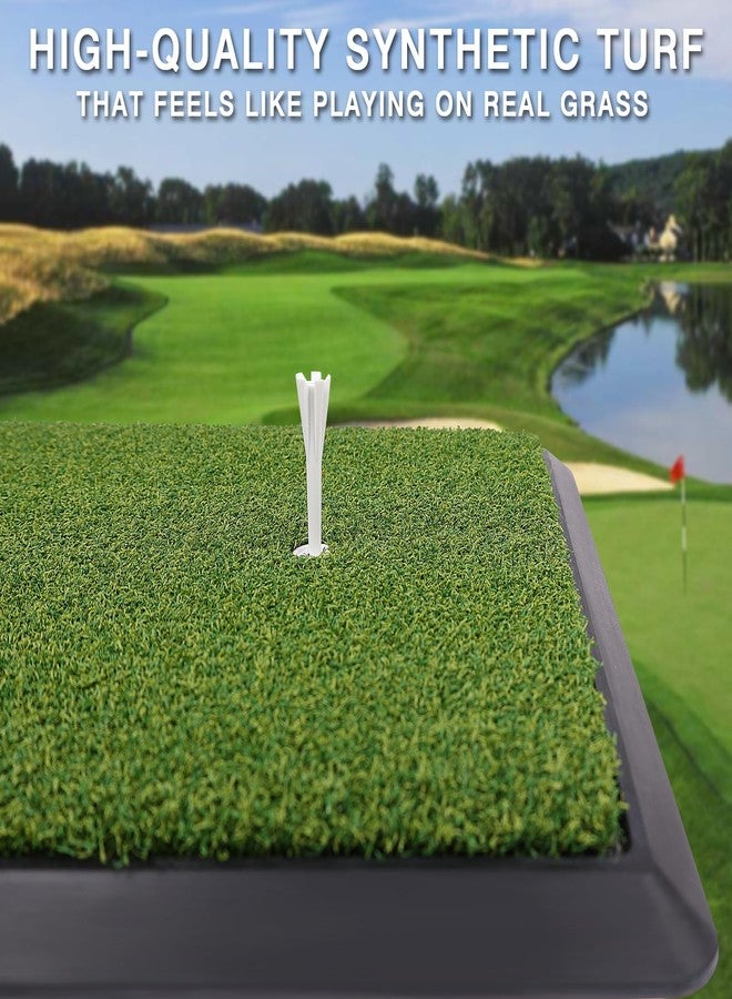 BIRDIEBLAST Turf Golf Mat Includes Rubber Tees & 10 Plastic Tees, Foldable Golf Hitting Mat with Eva Padding, Golf Mats Practice Outdoor and Indoor Training - Image 2