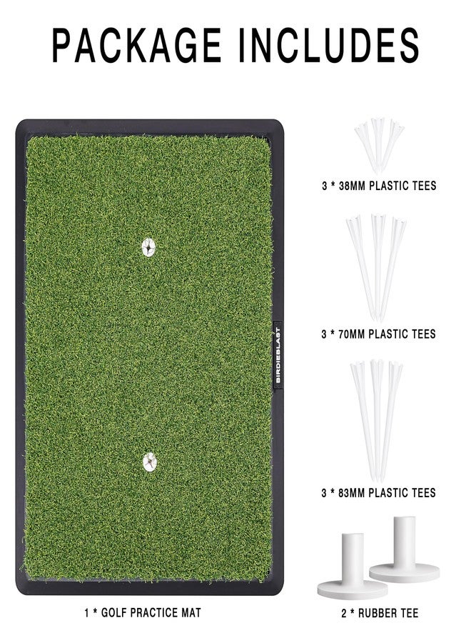 BIRDIEBLAST Turf Golf Mat Includes Rubber Tees & 10 Plastic Tees, Foldable Golf Hitting Mat with Eva Padding, Golf Mats Practice Outdoor and Indoor Training - Image 5