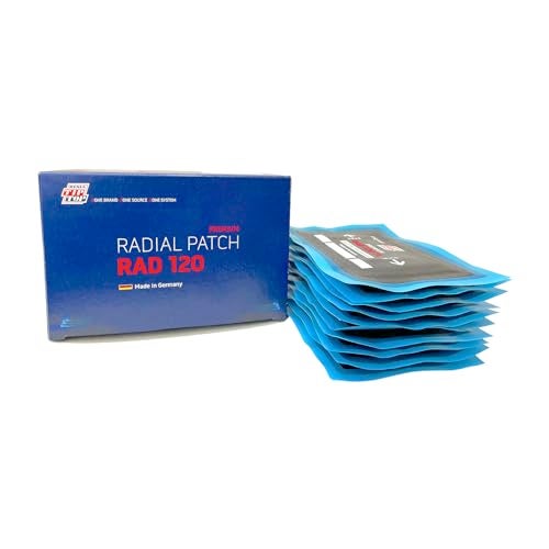 Rema Tip Top RAD120 Radial Tire Patches – 4-7/8” x 3" Self-Vulcanizing Flat Tire Universal Repair Patches – 10 Count - Image 1