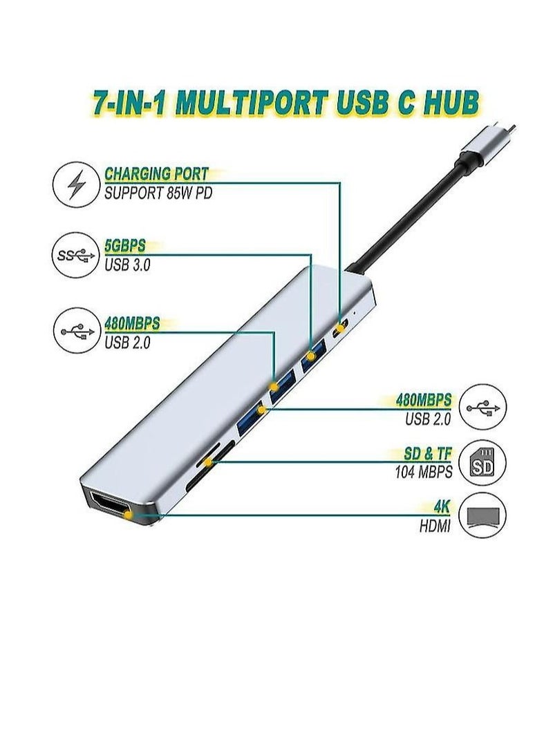 ELTRAZONE محول متعدد المنافذ USB C 7 في 1 لجهاز Macbook Pro/Air والأجهزة المدعومة من Type C - Image 4