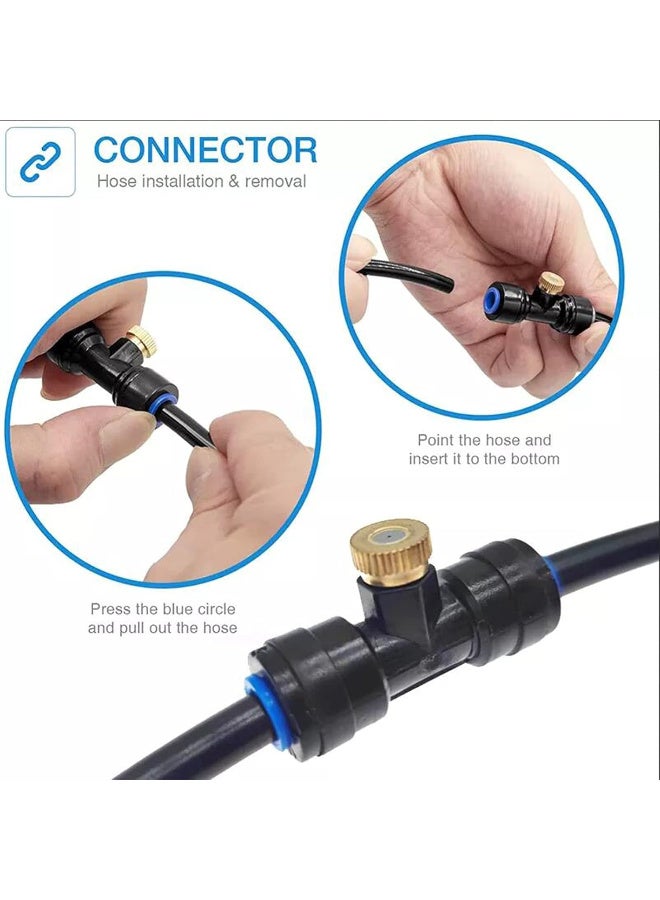 موثوقية التنبؤ طقم نظام التبريد بالرذاذ الضبابي للمروحة الخارجية، رذاذ رذاذ الماء للتبريد في الهواء الطلق، خط تبريد بالرذاذ 32.8 قدم (10 م) و5 فوهات رذاذ نحاسية + محول نحاسي (3/4) يصلح لأي مروحة خارجية - Image 4