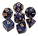CREEBUY DND Dice Set Dark Blue Mix Black Nebula Dice for Dungeon and Dragons DD RPG Role Playing Games 7Pcs Polyhedral Dice with Dice Bag - Image 2