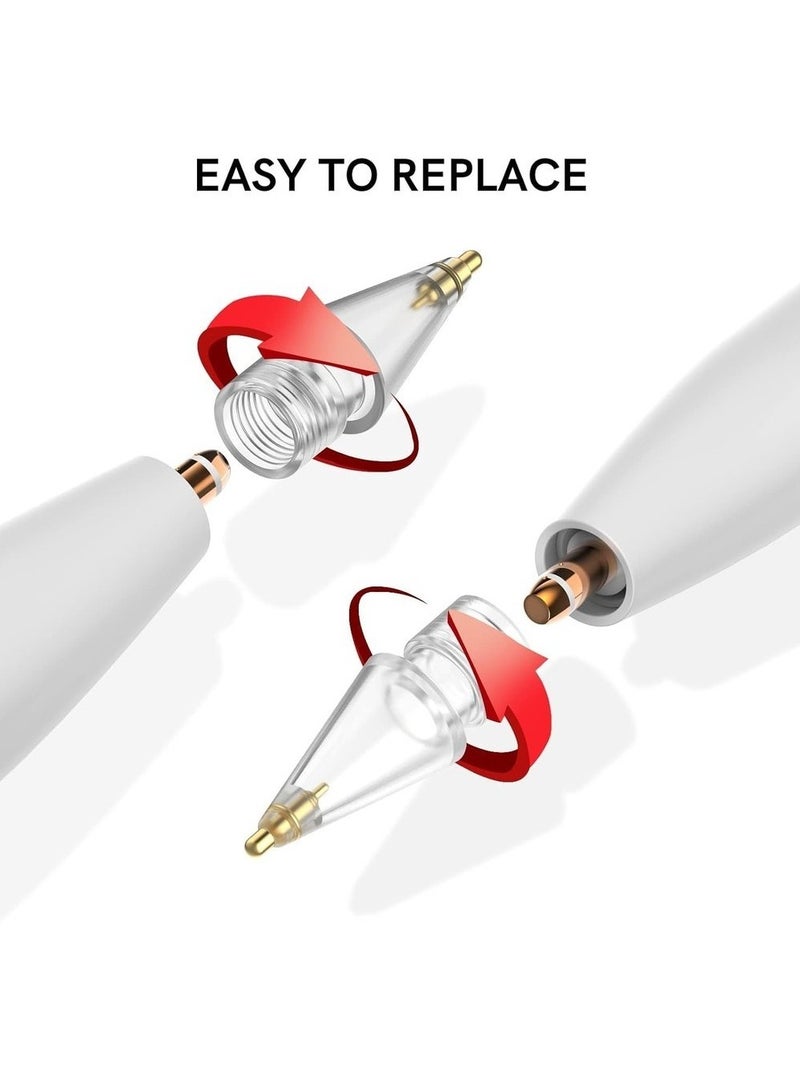 Replacement Tips For Apple Pencil 2 Pack Compatible With Apple Pencil 2nd Gen And 1st Gen No Wear Out Fine Point Precise Control Pen Like Nibs For Apple Pencil (Clear 1 8mm) - Image 2