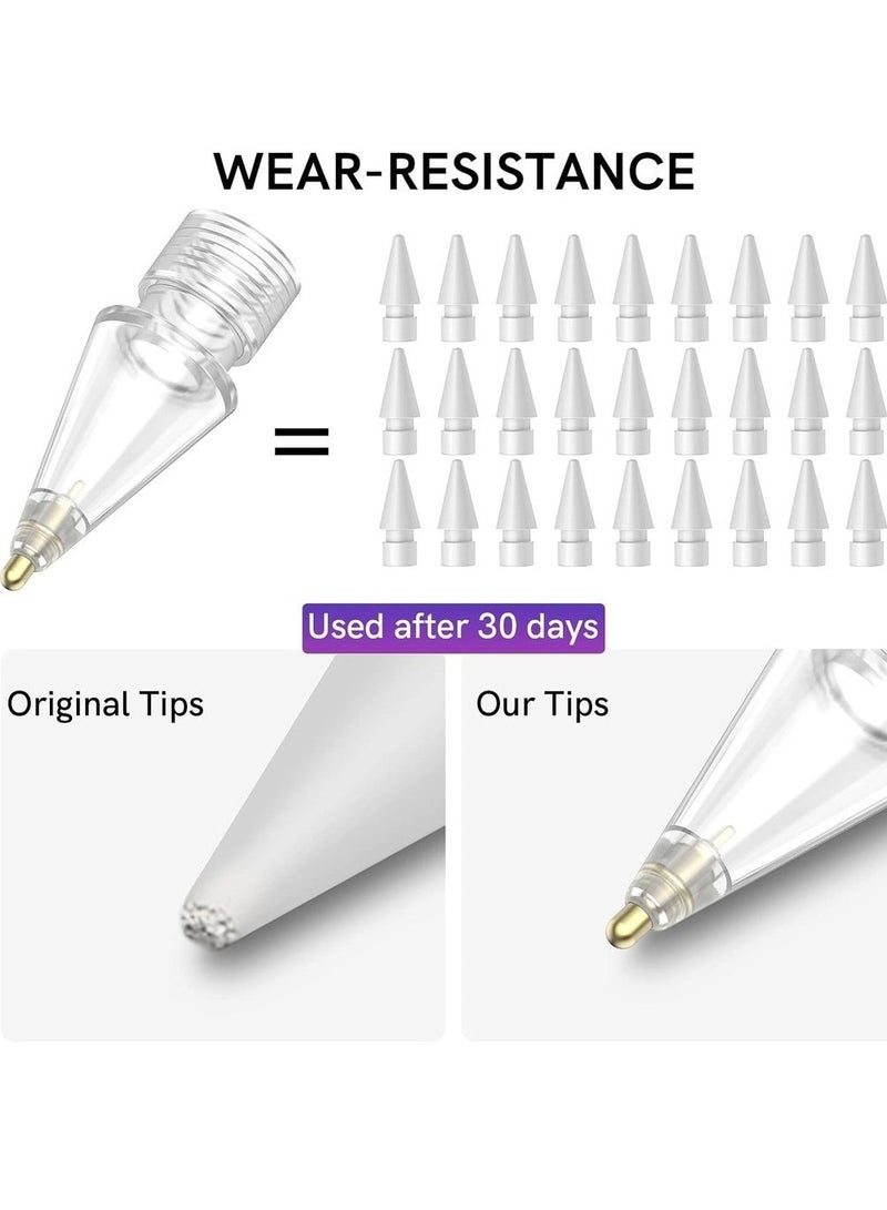 Replacement Tips For Apple Pencil 2 Pack Compatible With Apple Pencil 2nd Gen And 1st Gen No Wear Out Fine Point Precise Control Pen Like Nibs For Apple Pencil (Clear 1 8mm) - Image 5