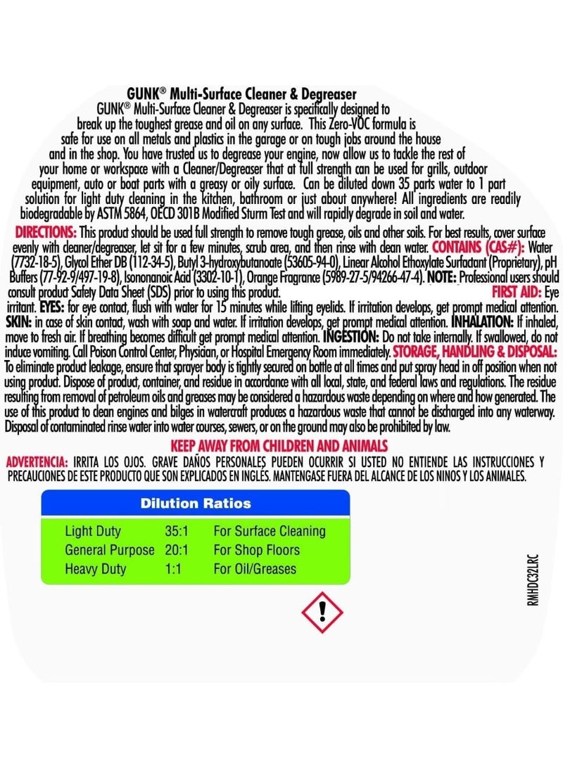 Gunk Multi Surface Cleaner & Degreaser 946 ML - Image 2