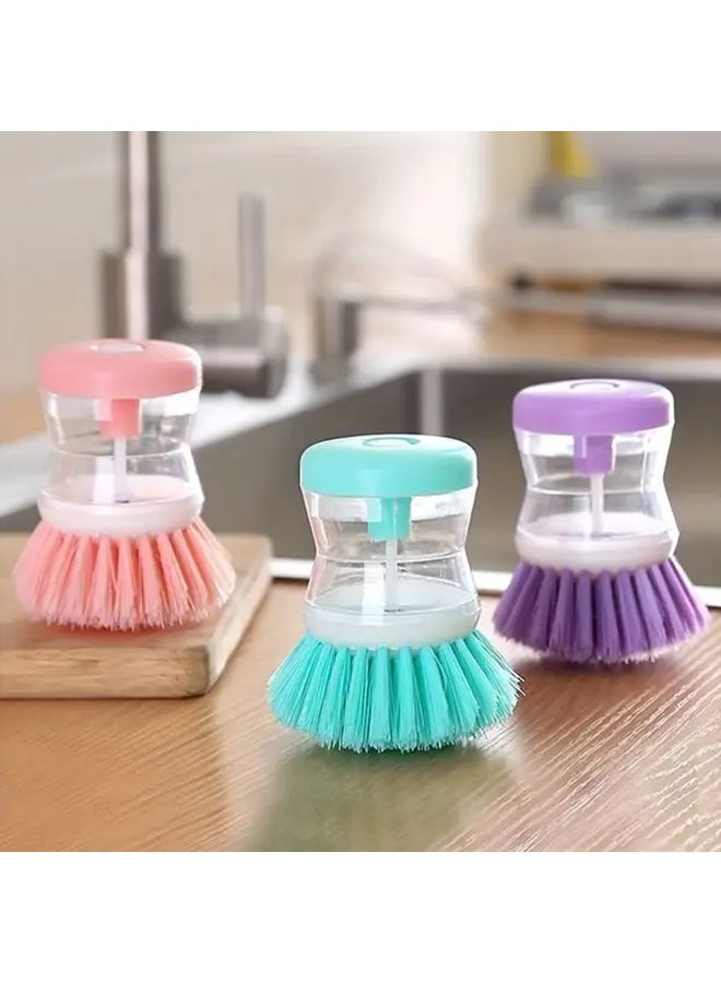 Purple Kitchen Cleaning Brush with Ergonomic Handle Soft Bristles for Dishes Pots Home Restaurant Outdoor Use Portable Easy to Store - Image 5