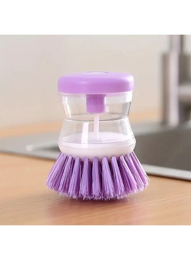 Purple Kitchen Cleaning Brush with Ergonomic Handle Soft Bristles for Dishes Pots Home Restaurant Outdoor Use Portable Easy to Store - Image 4
